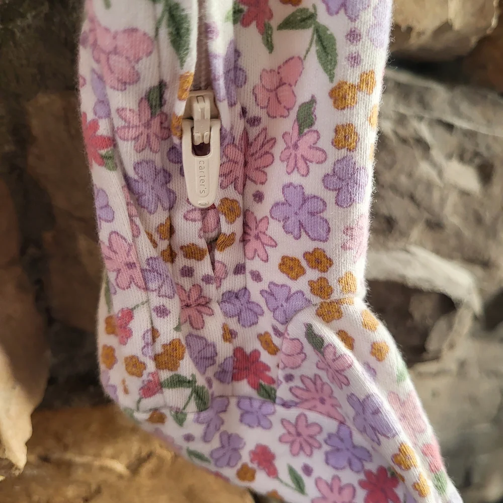 Carter's Pink Floral 'Little Sister' Footie 3m